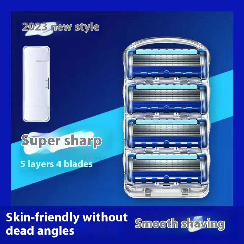 Men's 5-Layer Manual Razor Shaver with Blade Refills
