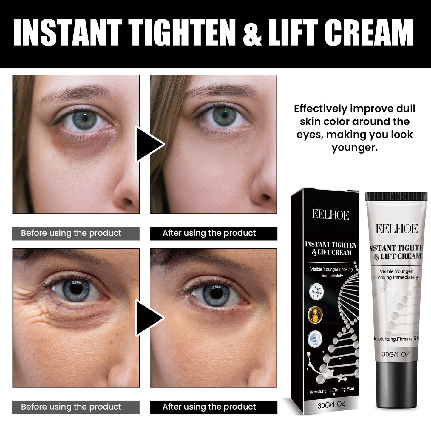 Instant Tighten & Lift Facial Cream - Hydrating Vitamin C Anti-Aging Formula