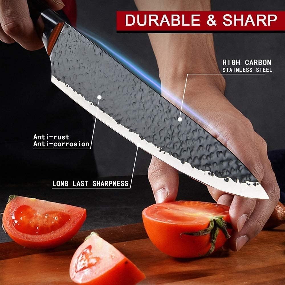 6-Piece Forged Kitchen Knife Set with Scissors & Peeler