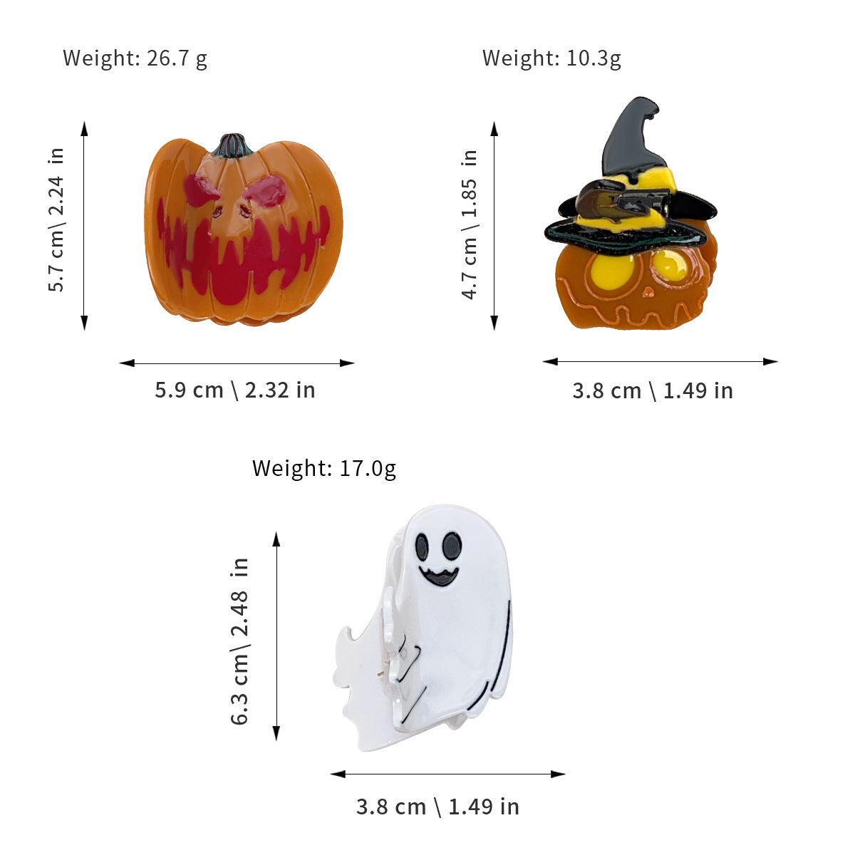 Funny Halloween Pumpkin Acetate Hairpin