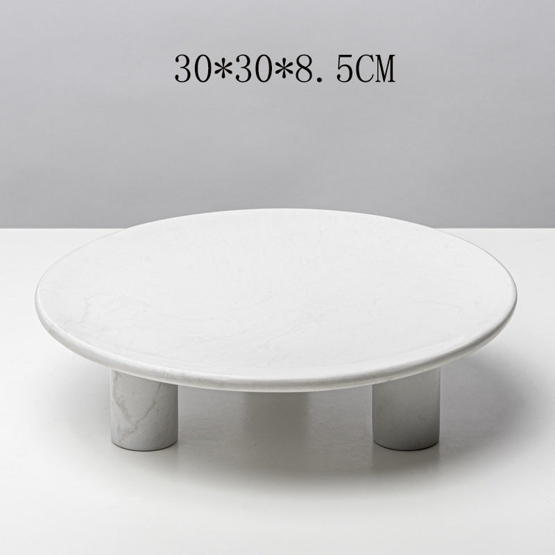 Minimalist Marble Fruit Bowl - Modern High-Foot Kitchen Decor