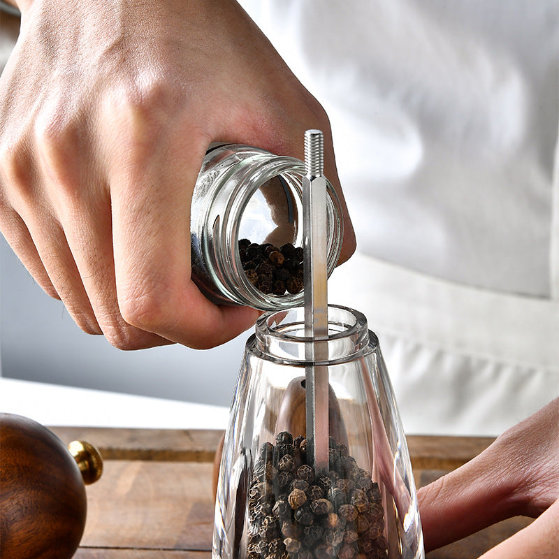 Manual Pepper Grinder with Acrylic or Stainless Steel Options - Kitchen Spice Mill