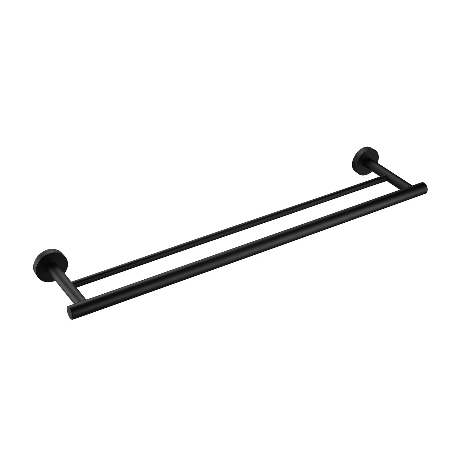 23.6-Inch Wall Mounted Towel Bar - Matte Black Stainless Steel