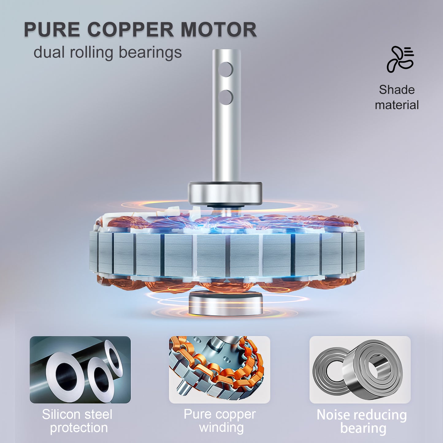 Rustic Ceiling Fan with Remote Control - 6 Speed, Noiseless DC Motor