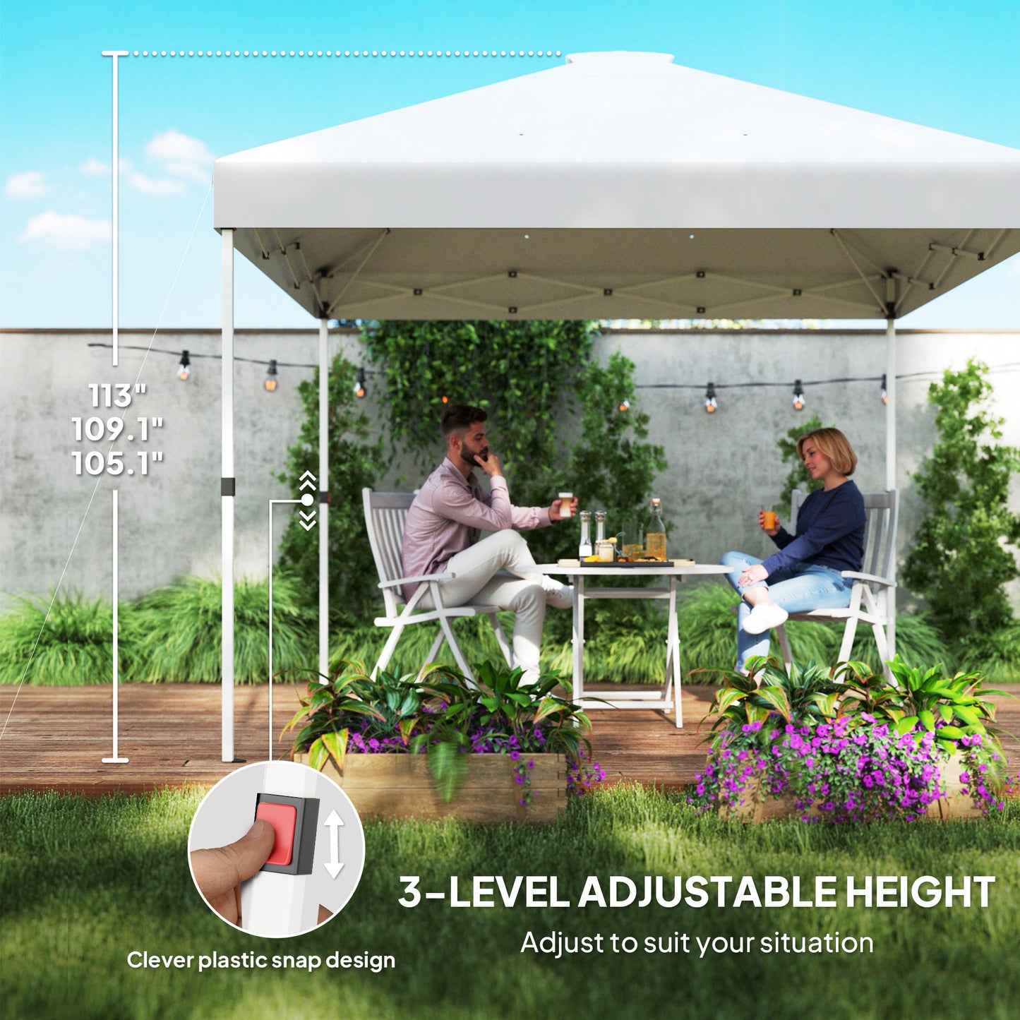 10x10 Pop Up Canopy Tent with Sidewalls - UV50+ Sun Shelter