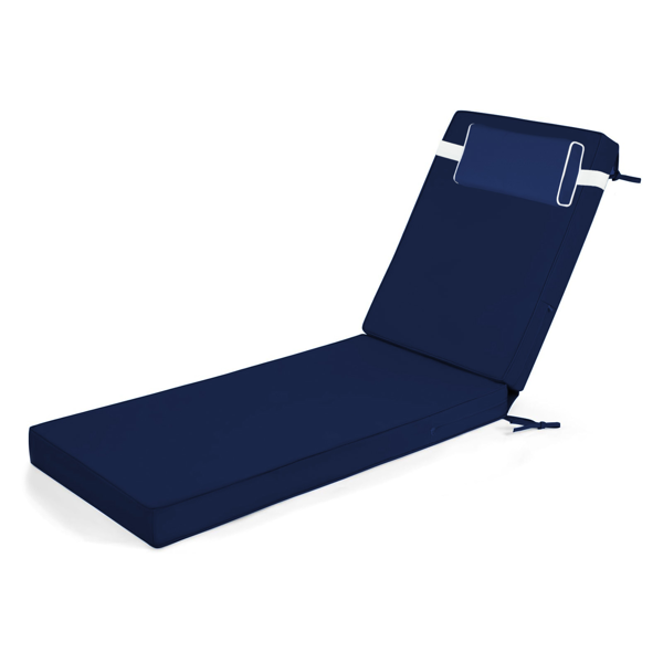 Waterproof Chaise Lounge Cushion - 80" x 26" x 3" - Fade-Resistant