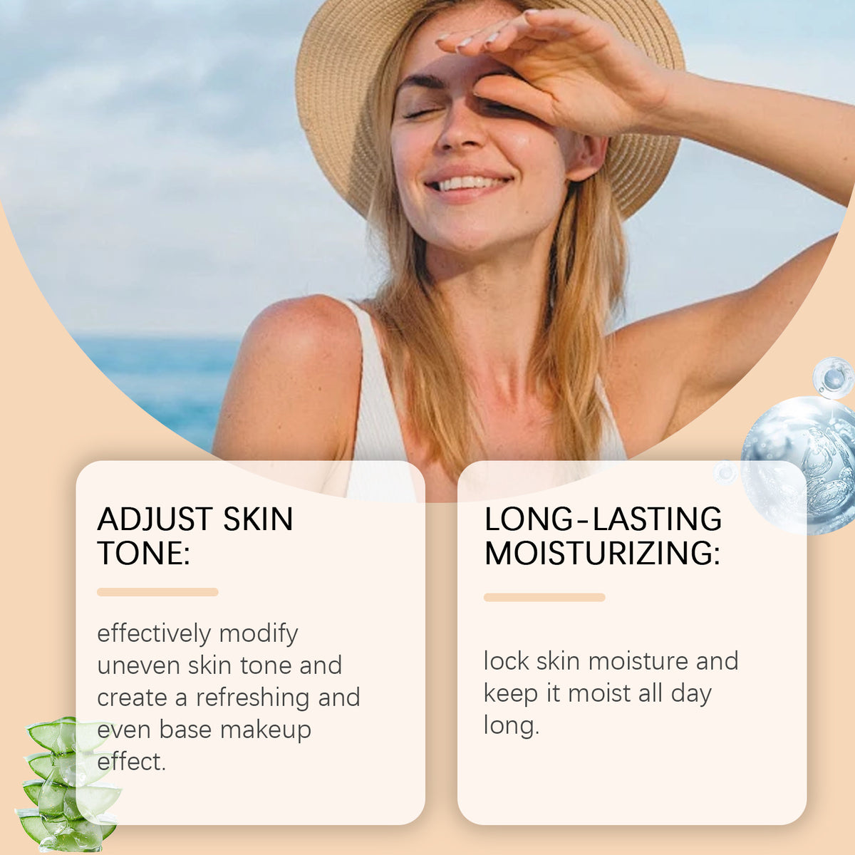 Lightweight Liquid Foundation Concealer BB Cream SPF Protection for All Skin Types