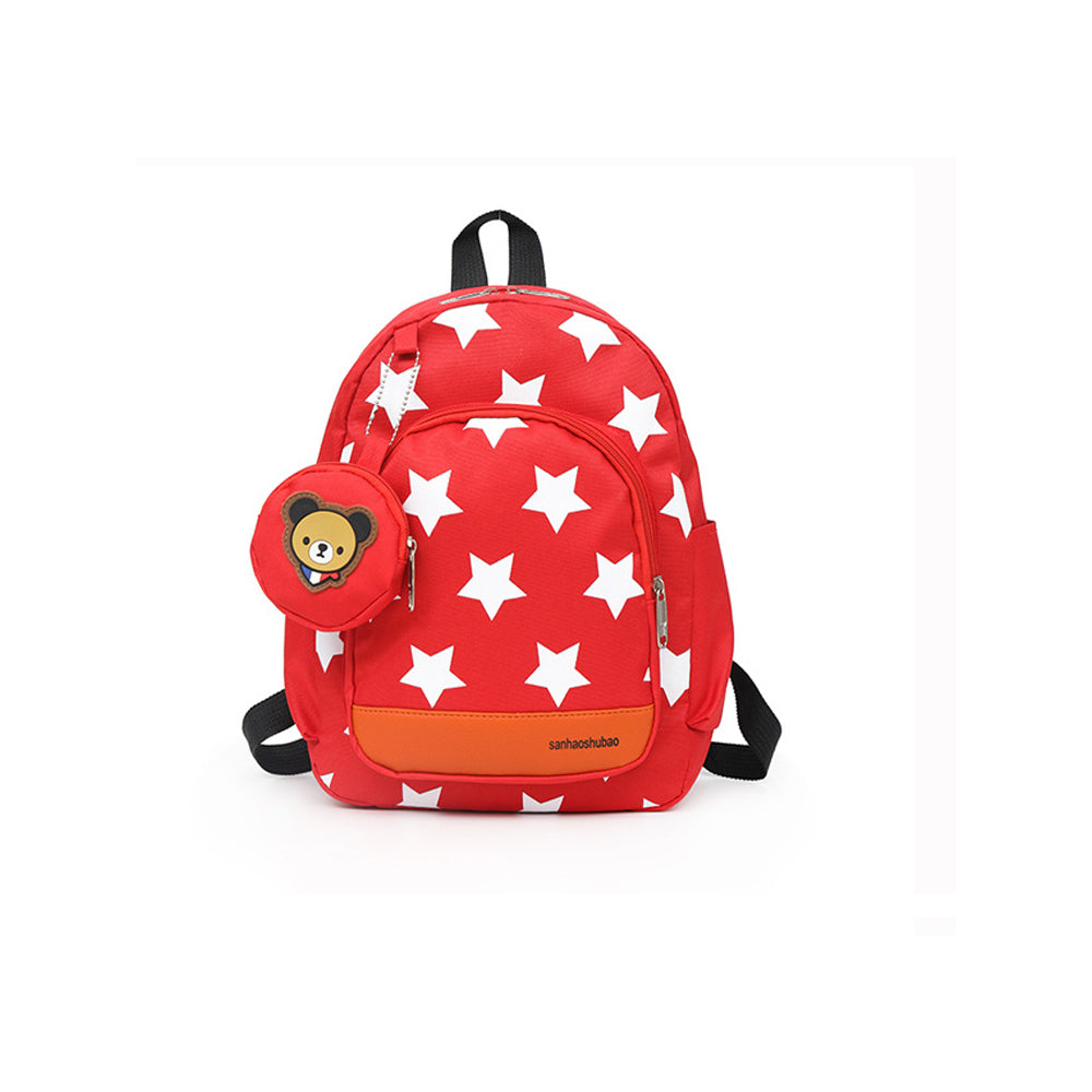 Lightweight Soccer Fan Backpack with Bear Coin Purse - Multi-Color