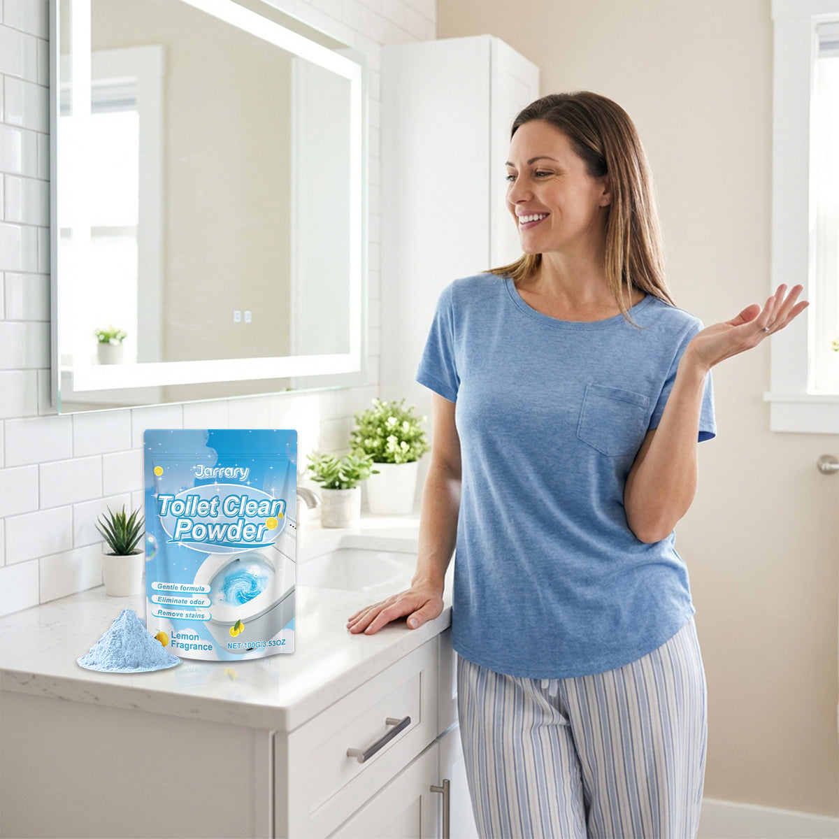 Toilet Cleaning Powder 100g - Stain Removal, Easy to Use, Pack of 3