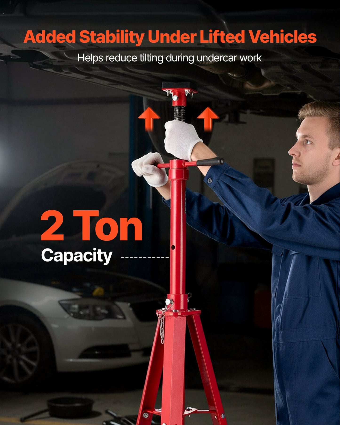 Under Hoist Tripod Stand, 2 Ton (4409 Lbs) Capacity High Lift Jack