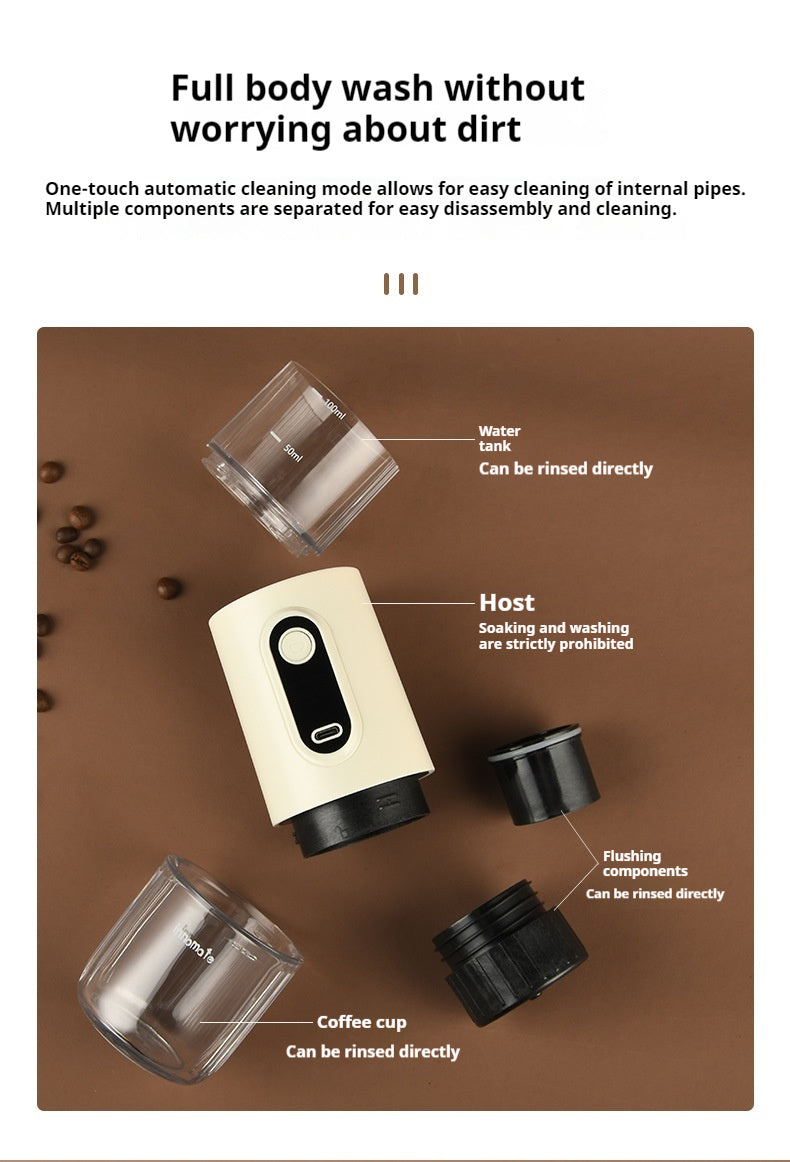 Portable Wireless Coffee Machine - Compact Capsule Espresso Maker for Home & Outdoor Use