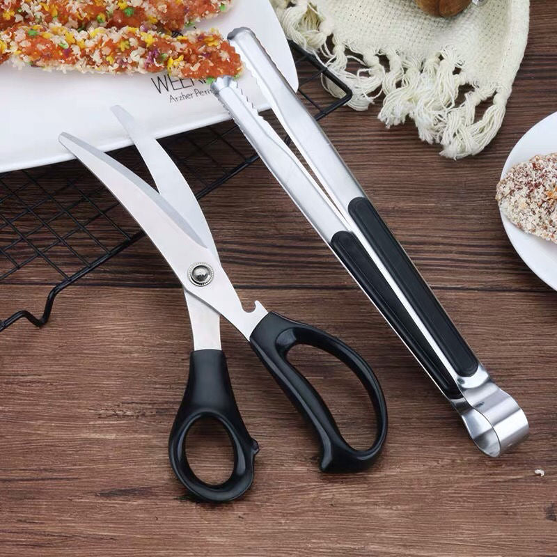 Korean BBQ Scissors Clip Tool Set - Stainless Steel Kitchen Accessories