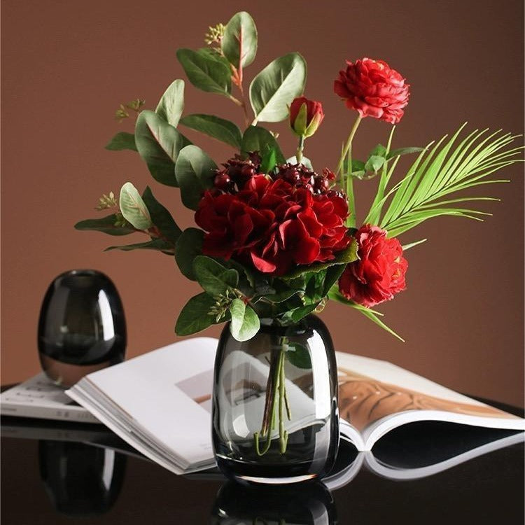 Round Glass Vase Decorative Ornament for Home & Garden