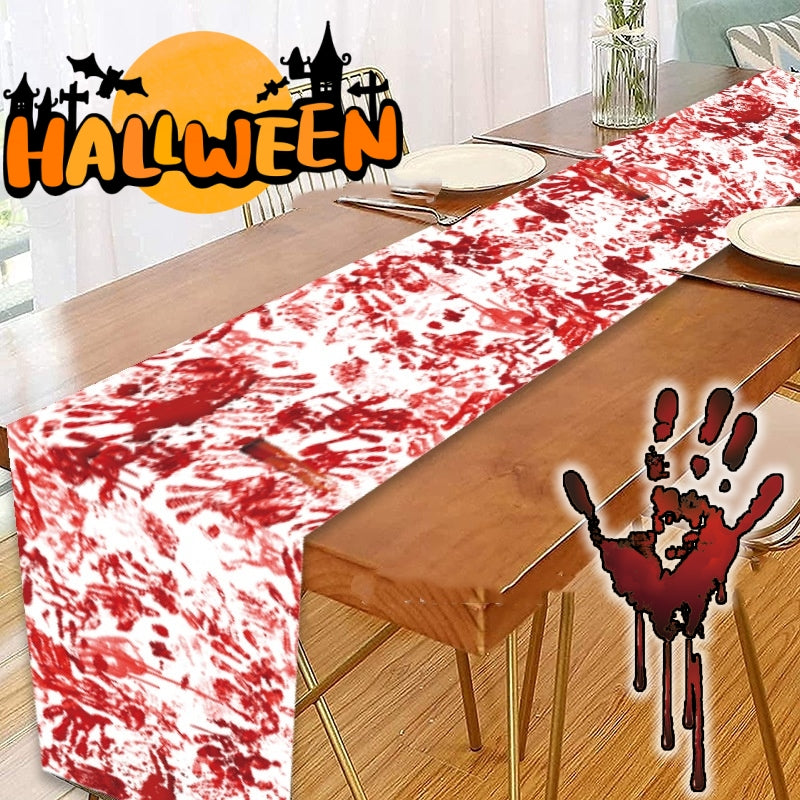 Bloody Handprint Halloween Tablecloth - Festive Decoration
