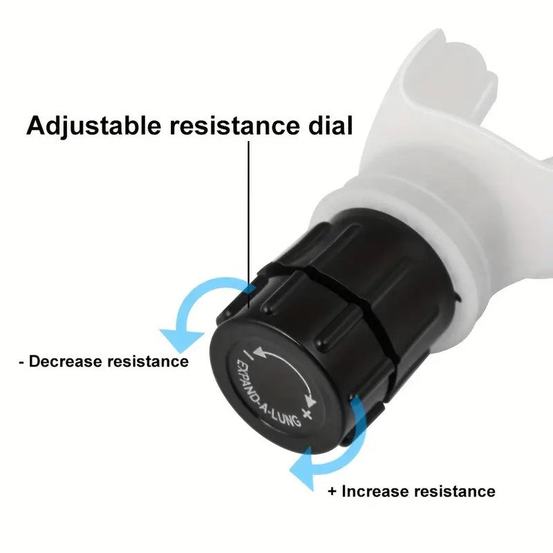 Breathing Exercise Device for Lung Capacity Training - Adjustable Resistance