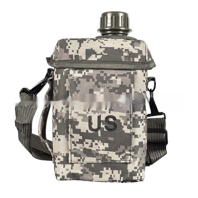 Outdoor 2L Camouflage PVC Shoulder Kettle - Military Style, Large Capacity