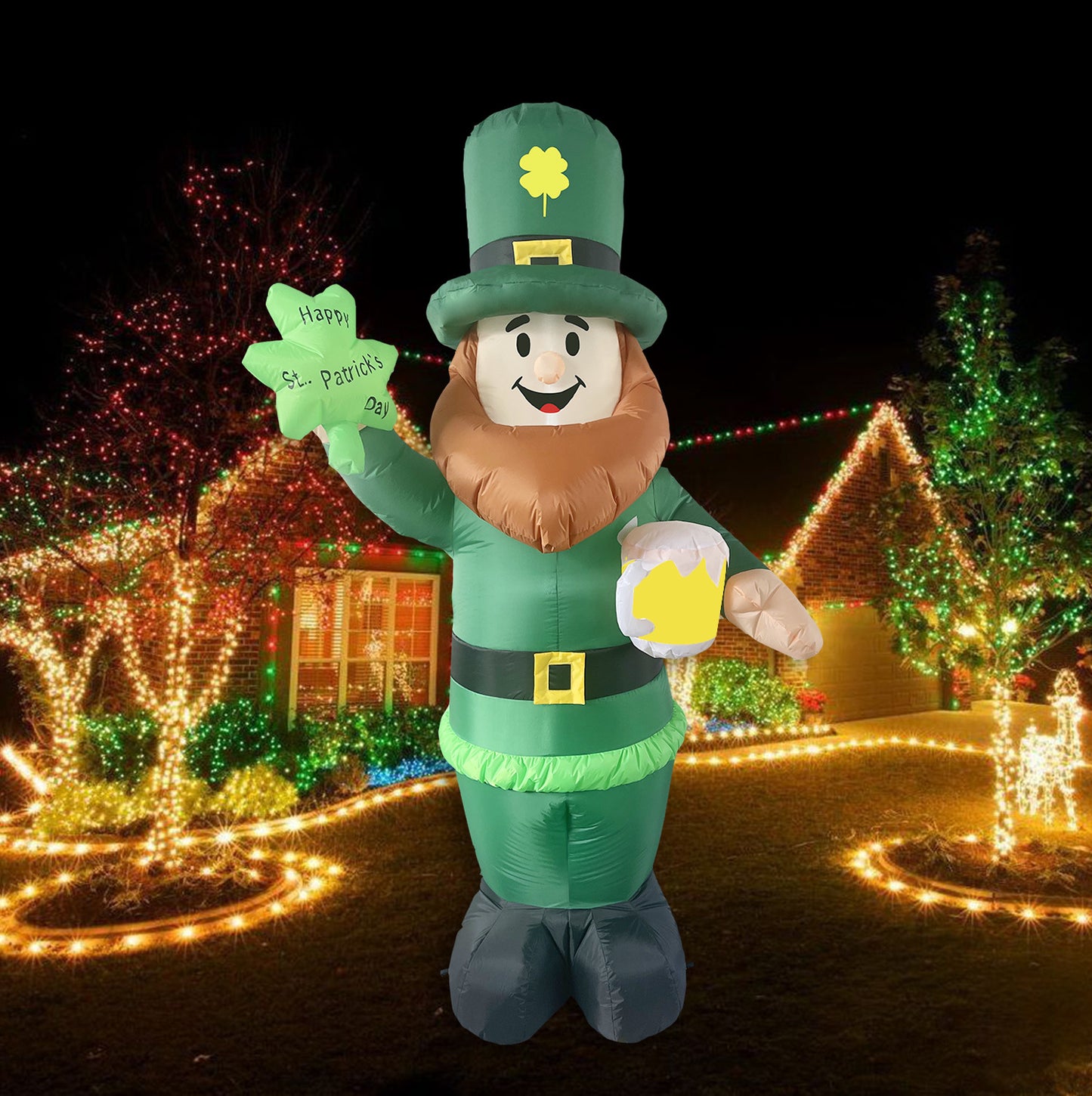 Inflatable Party Decoration with Luminous Elderly Figure for Carnival and Festive Events