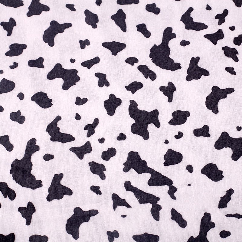 Short Plush Animal Print Fabric - Decorative Polyester Cloth for Sewing & Crafts