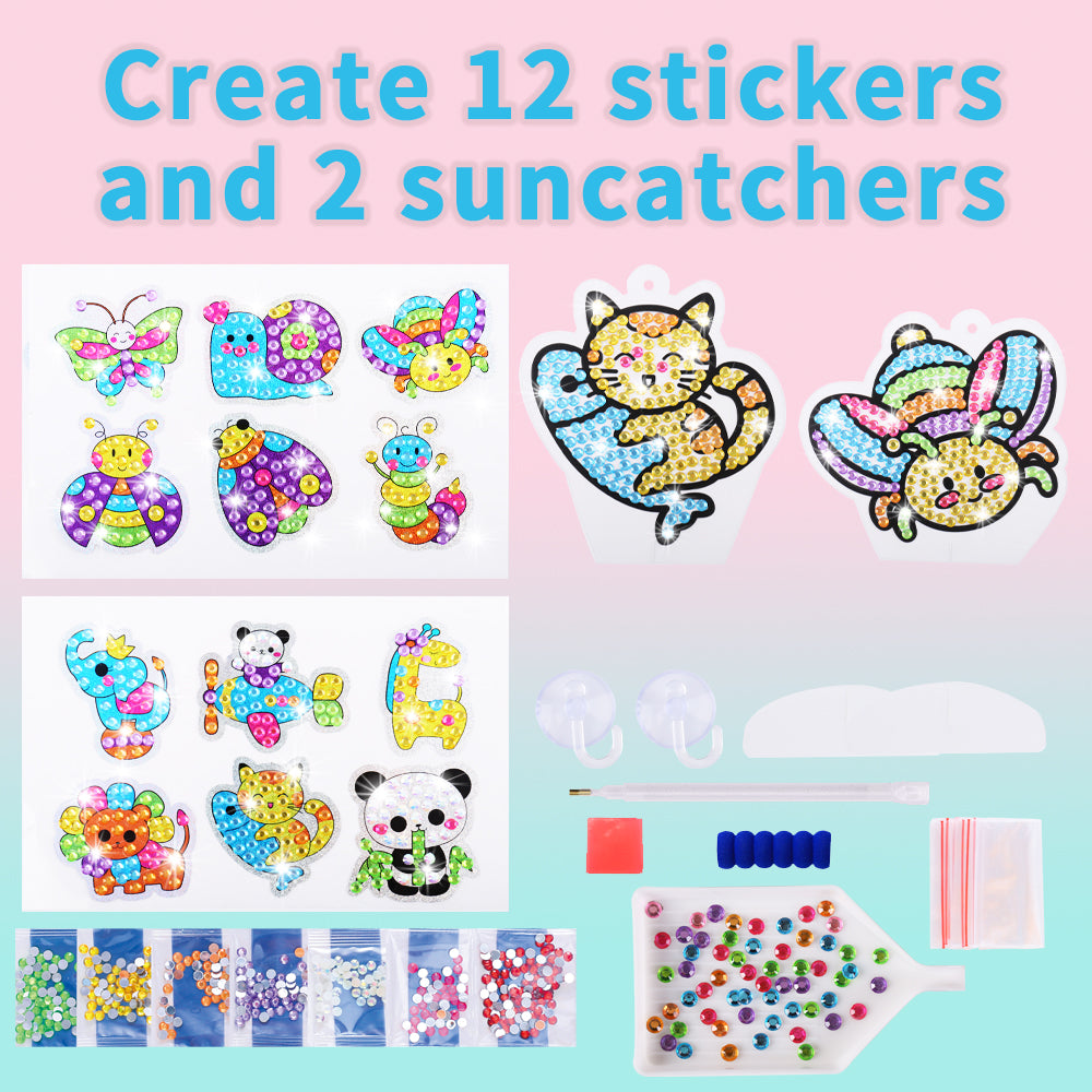 Kids Diamond Painting Sticker Set - 20cm x 20cm Framed Resin Art for Children