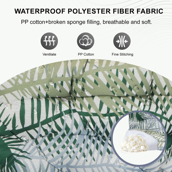 Outdoor Swing Cushions 70 Inch Waterproof 4-Inch Thick Seat Pad with Ties for Porch Garden