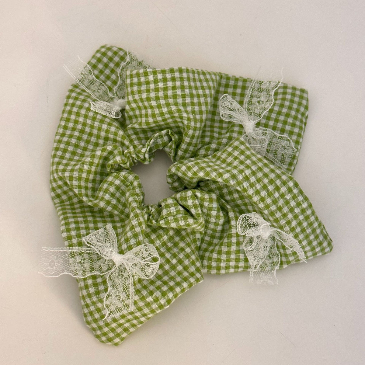 Vintage Plaid Square Scrunchie