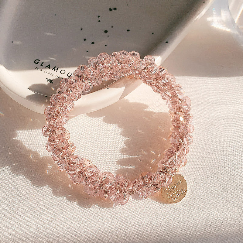 High-Grade Crystal Hair Tie & Headband Set - Dual-Purpose Hair Accessories