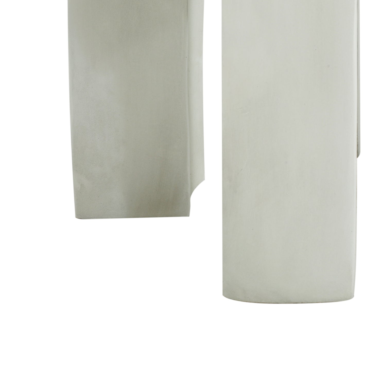 Outdoor Round Top Side Table - Antique White Concrete Accent Table