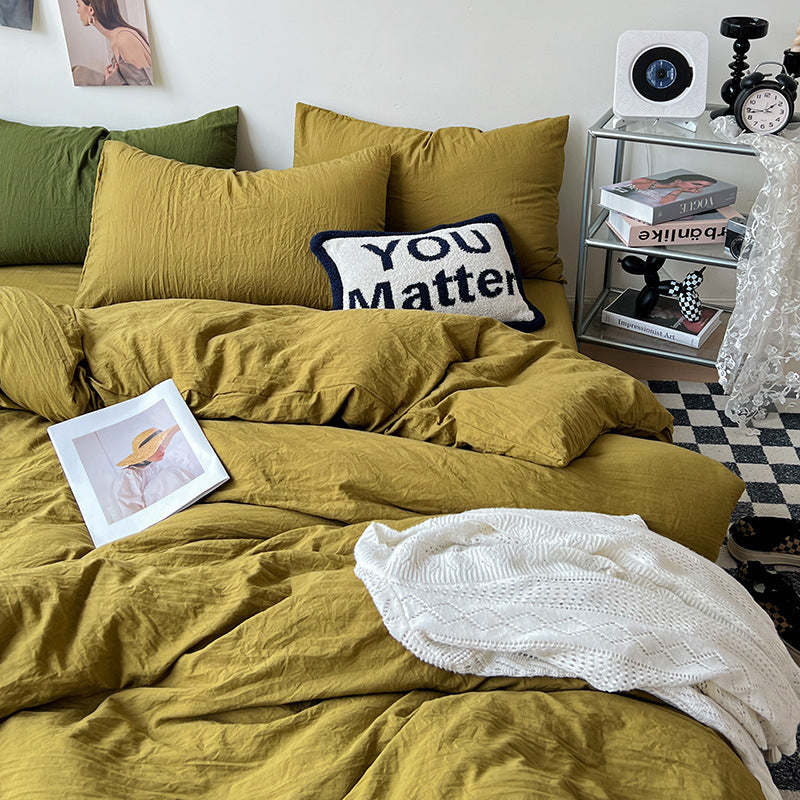 Super Soft Pleated Bed Sheet Quilt Cover Set - Multiple Sizes & Patterns