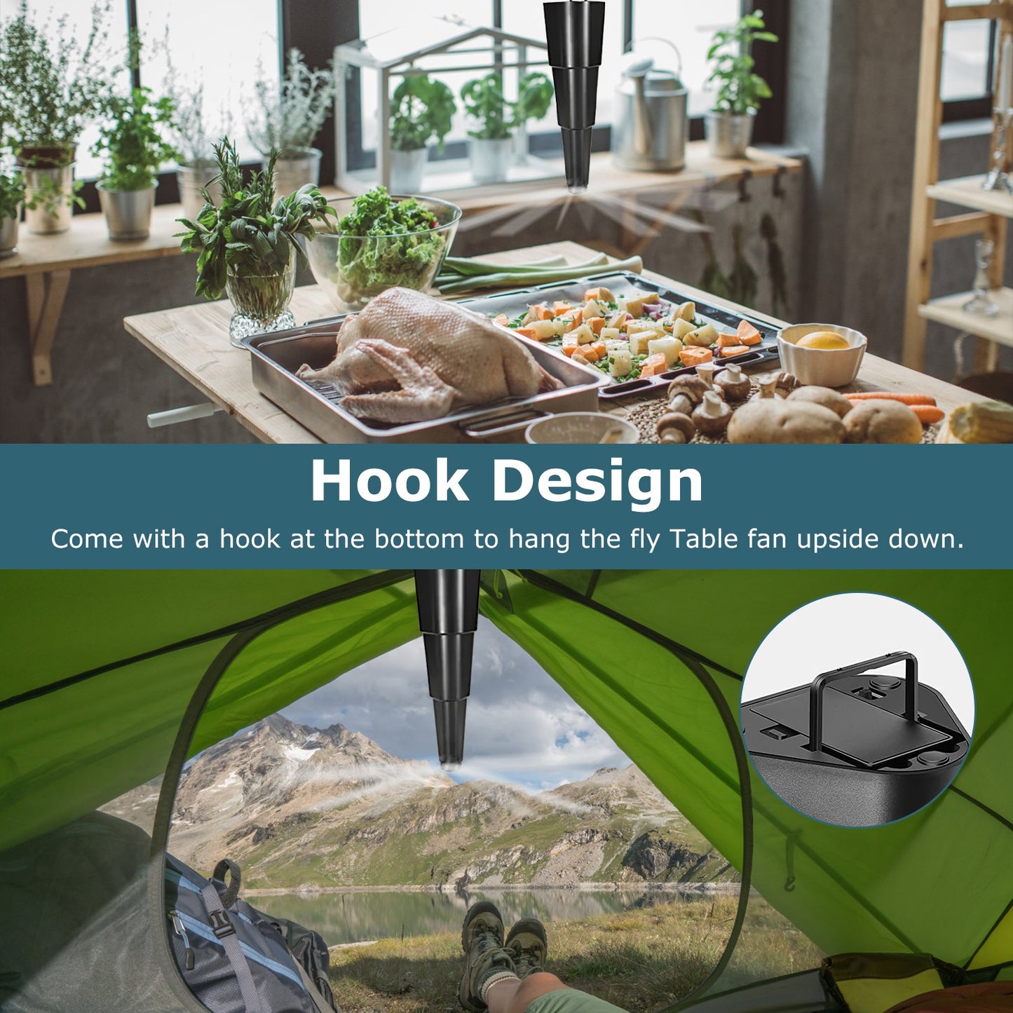 4-Pack Battery-Powered Fly Repellent Fan for Outdoor Dining