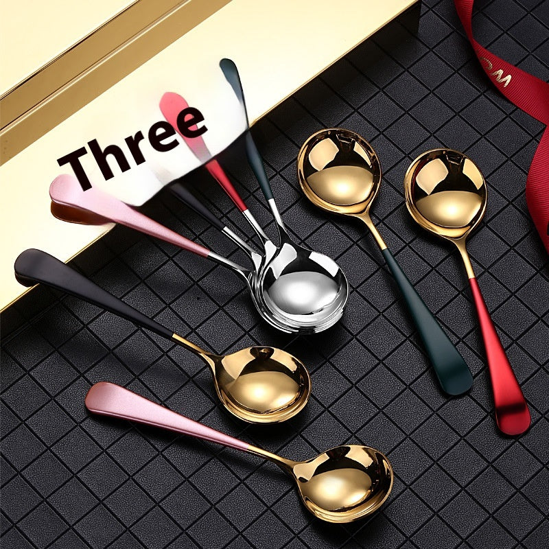 Stainless Steel Household Spoon 3.5mm Thickened Modern Kitchen Utensil