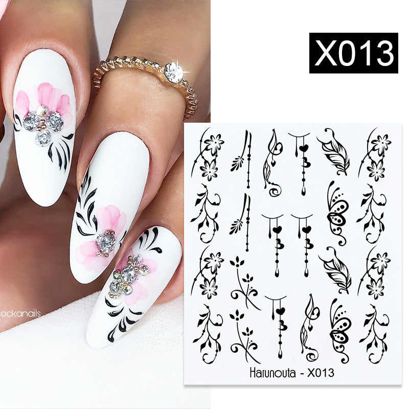 Nail Art Butterfly Sticker Flower Leaf Decal Kit - Assorted Formats