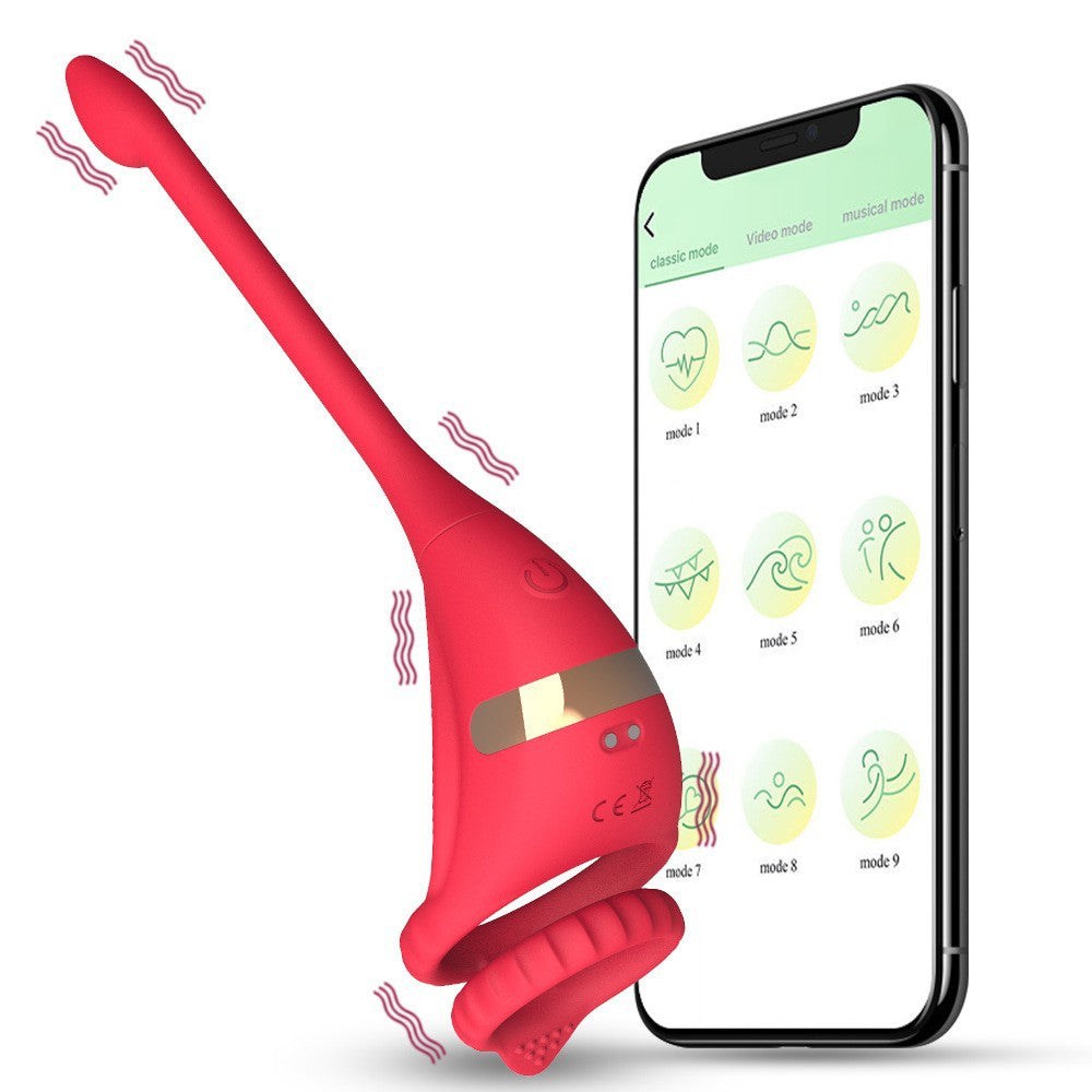 Men's Horseshoe Ring Massager with Remote Control - Silicone Adult Wellness Device