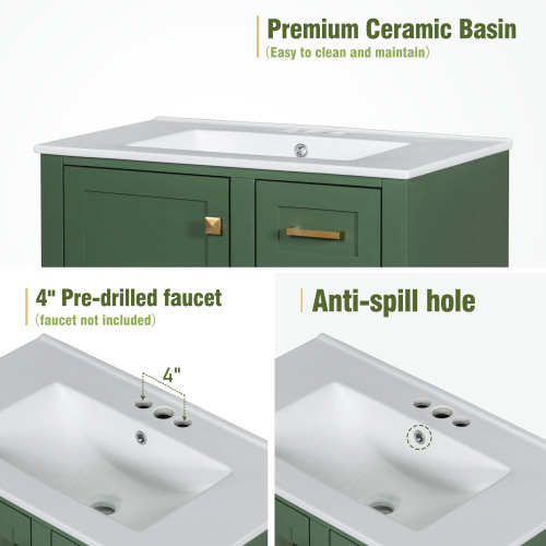 30" Bathroom Vanity Set with Sink Combo and Soft Closing Door