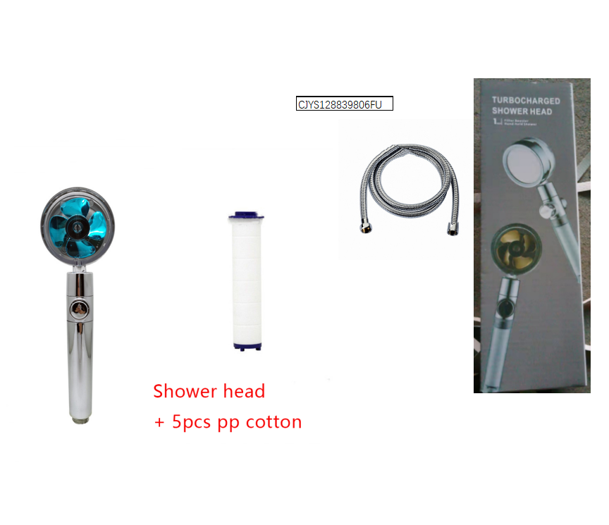 Water Saving Shower Head with Rotating Nozzle and High Pressure Spray