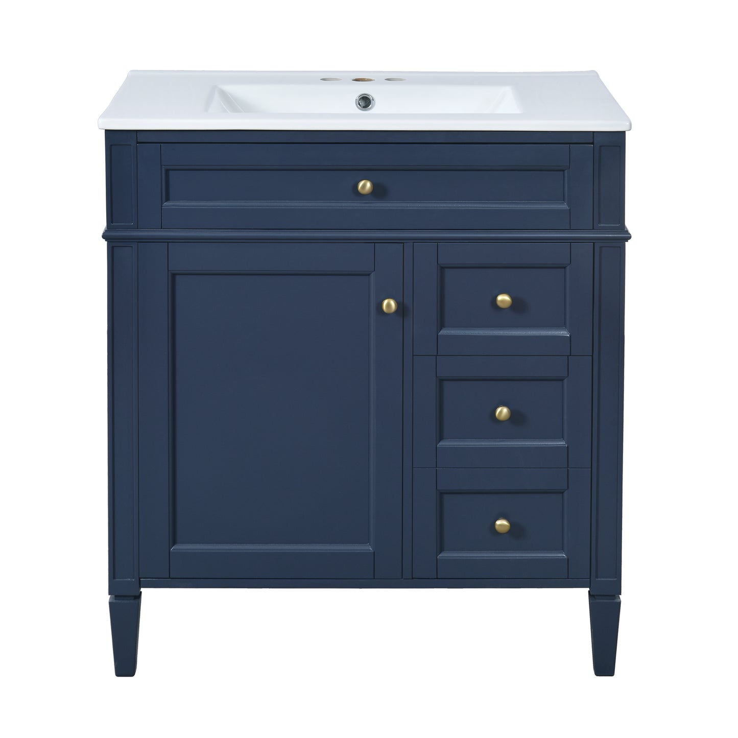 30'' Blue Modern Bathroom Vanity with Sink & Storage Cabinet