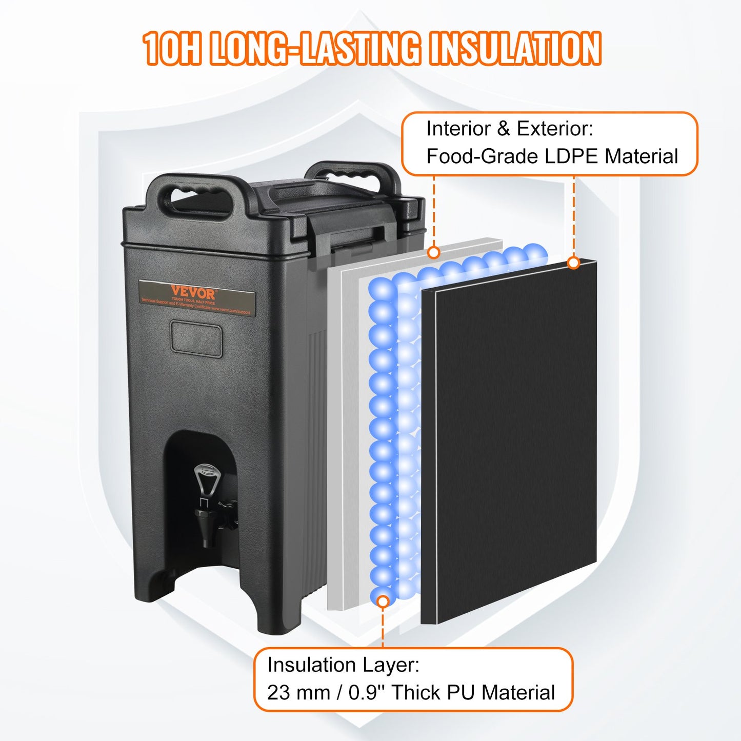 5 Gallon Insulated Beverage Dispenser - Hot & Cold Drink Server