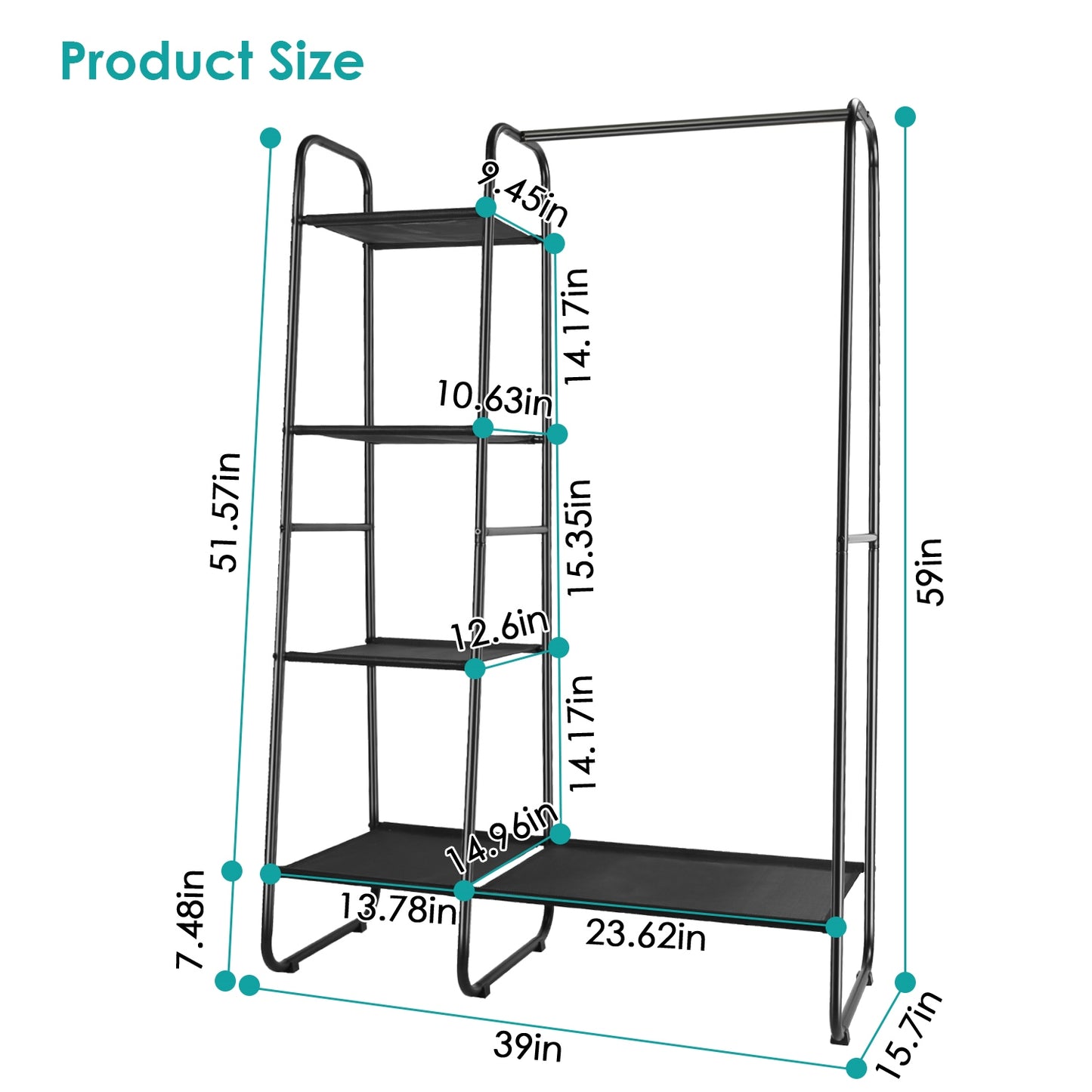 1Pc Metal Garment Hanging Rack Shoe Clothing Organizer Shelves