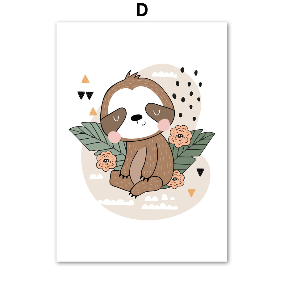 Cute Animal Print Scandinavian Posters for Room Decoration - Multiple Sizes & Styles