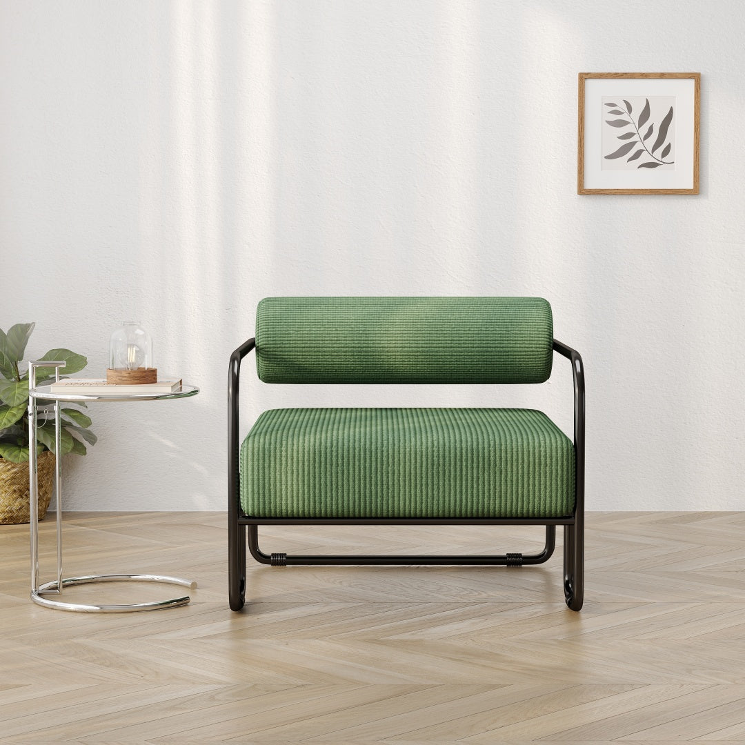 Dark Green Iron Sofa Chair - Lazy Individual & Balcony Leisure Chair