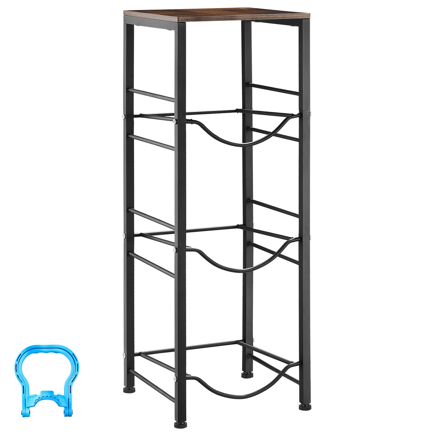 Heavy Duty 4-Tier Water Jug Holder for 3 and 5 Gallon Bottles - Kitchen, Office, Living Room Storage Rack