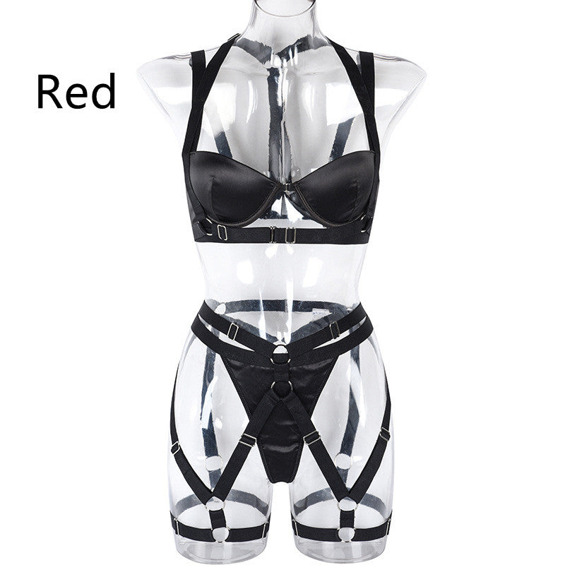 European & American Tight Bandage Underwear Set for Women Satin Comfort