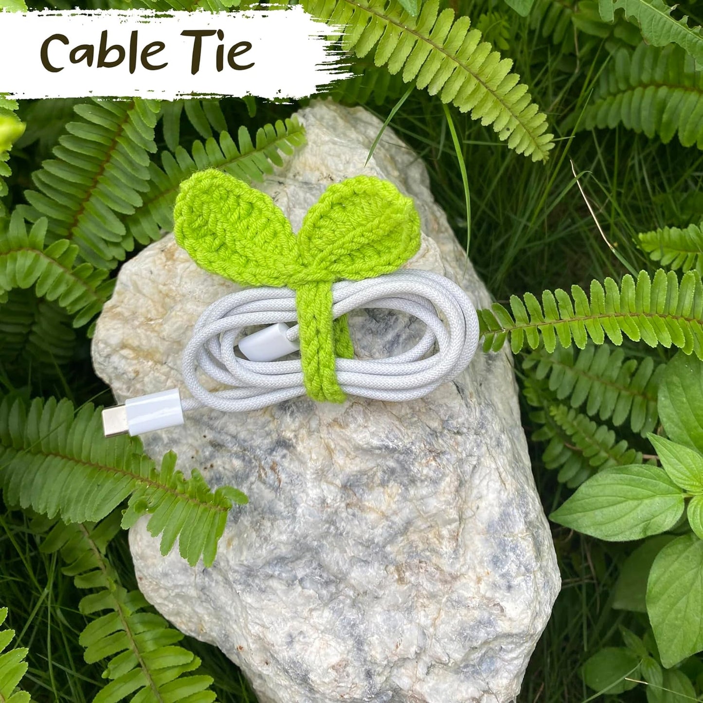 Cute Knitted Crochet Leaf Sprout - Multi-Functional Bookmark & Cable Tie
