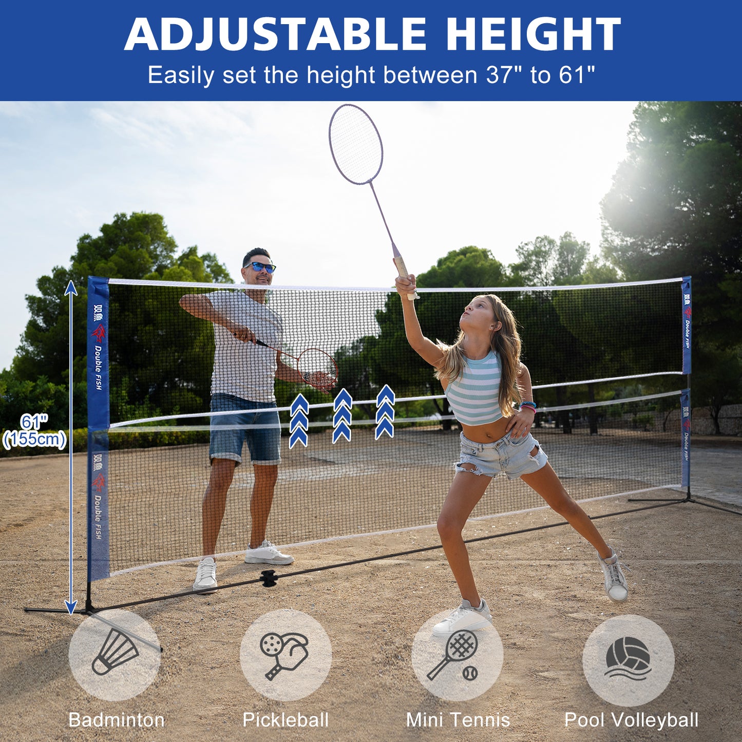 Portable Badminton Net - Foldable Indoor & Outdoor Sports