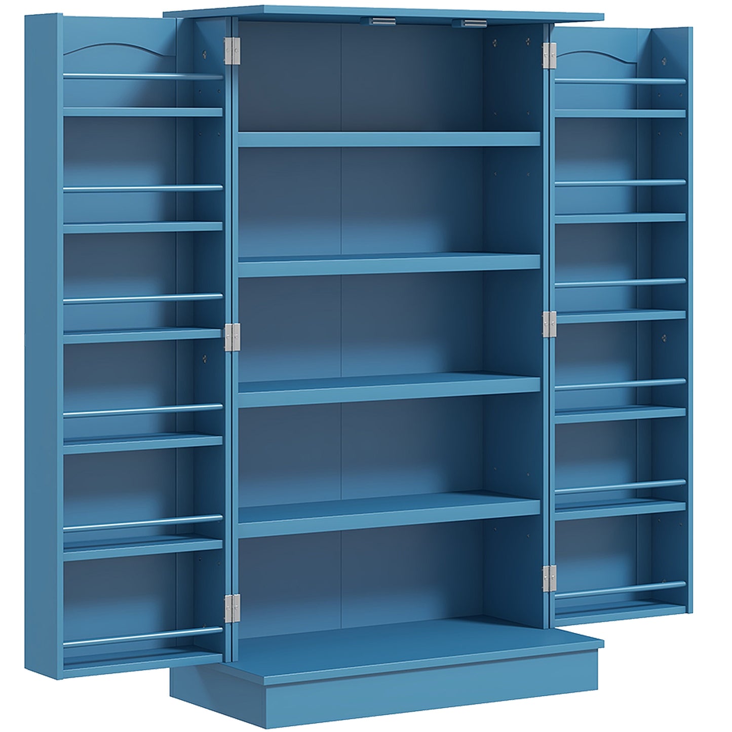 Freestanding Kitchen Pantry Cabinet with 12 Door Shelves - Blue