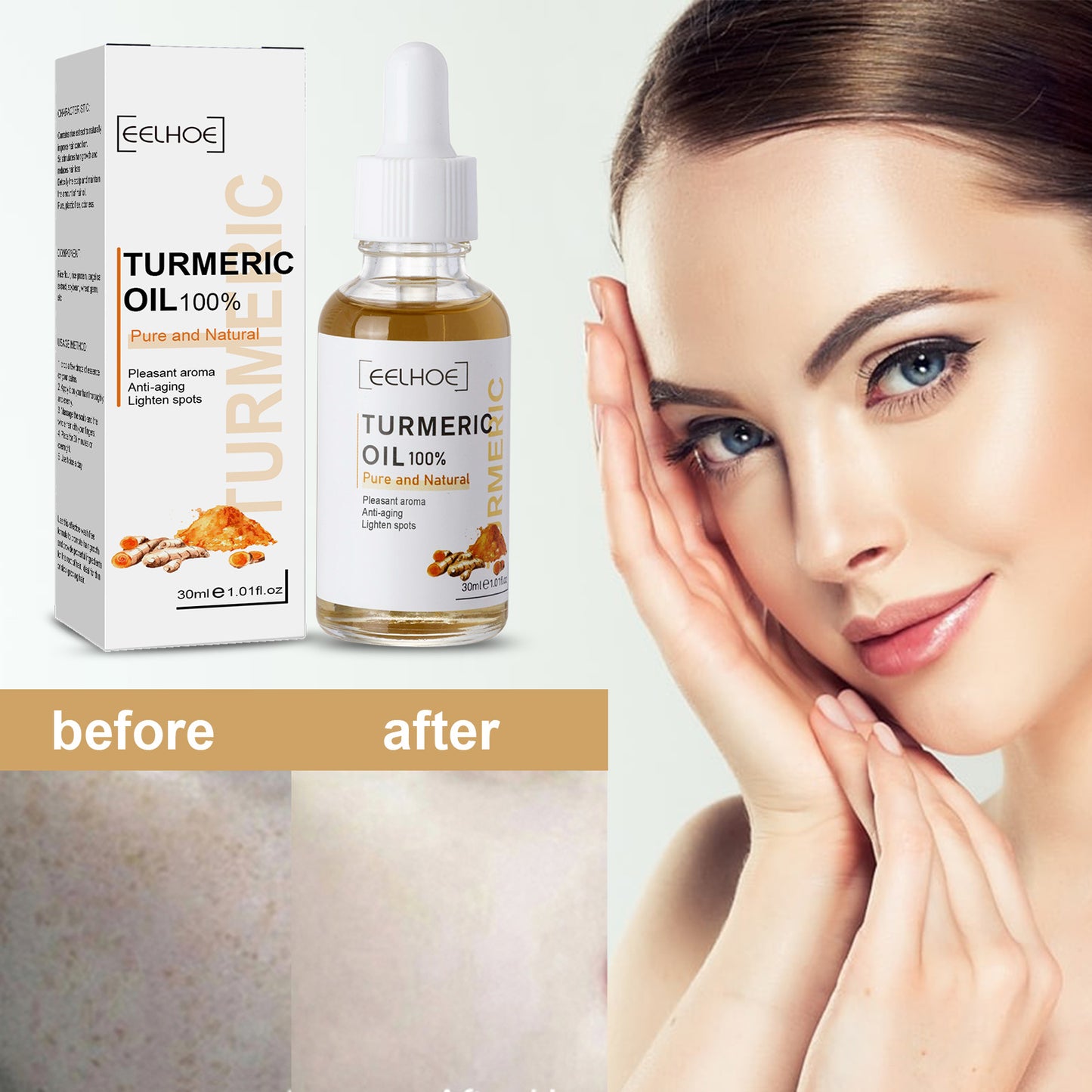 Turmeric Dark Spot Correcting Face Serum - Moisturizing Skin Repair Oil