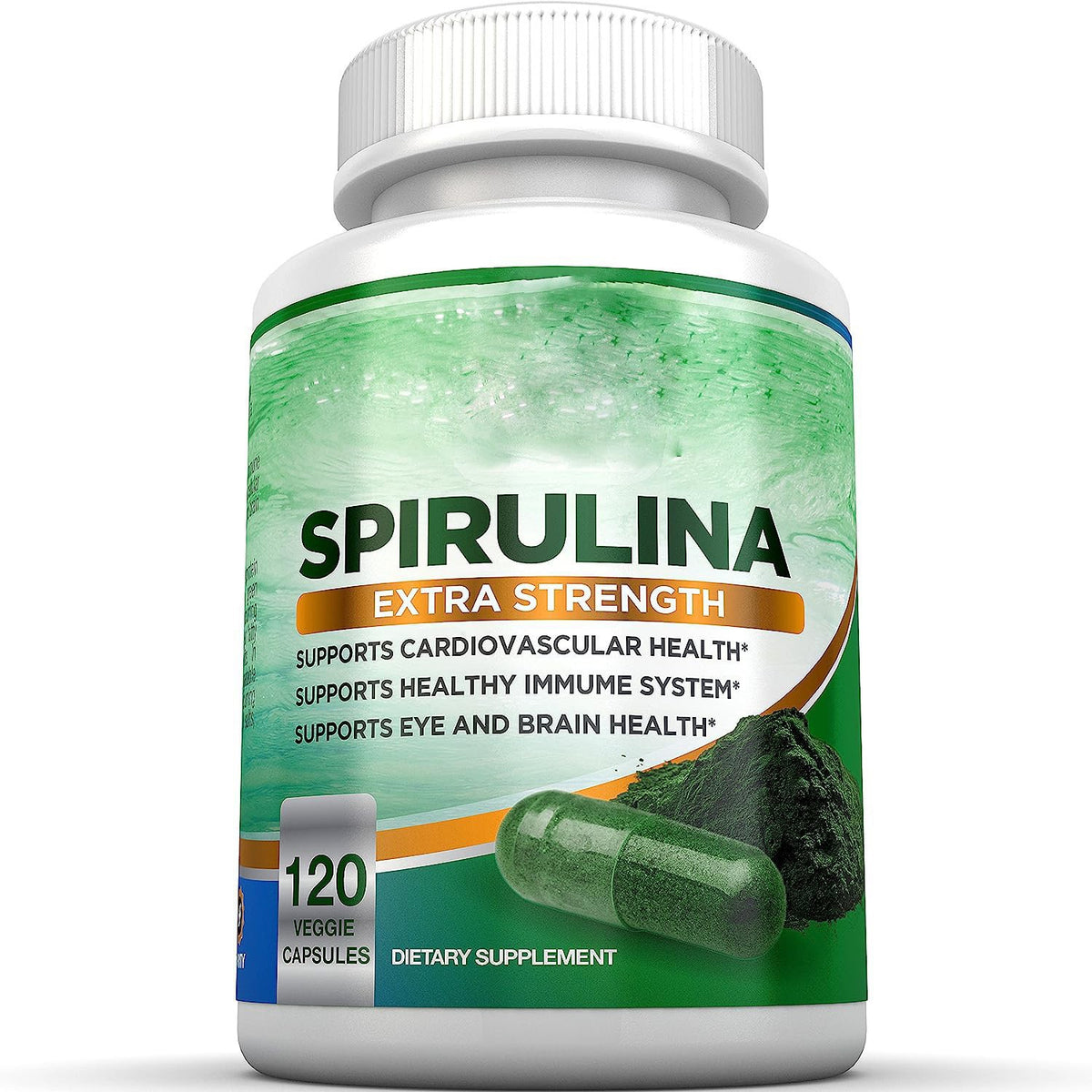 Spirulina Capsules 120 Count Bottle