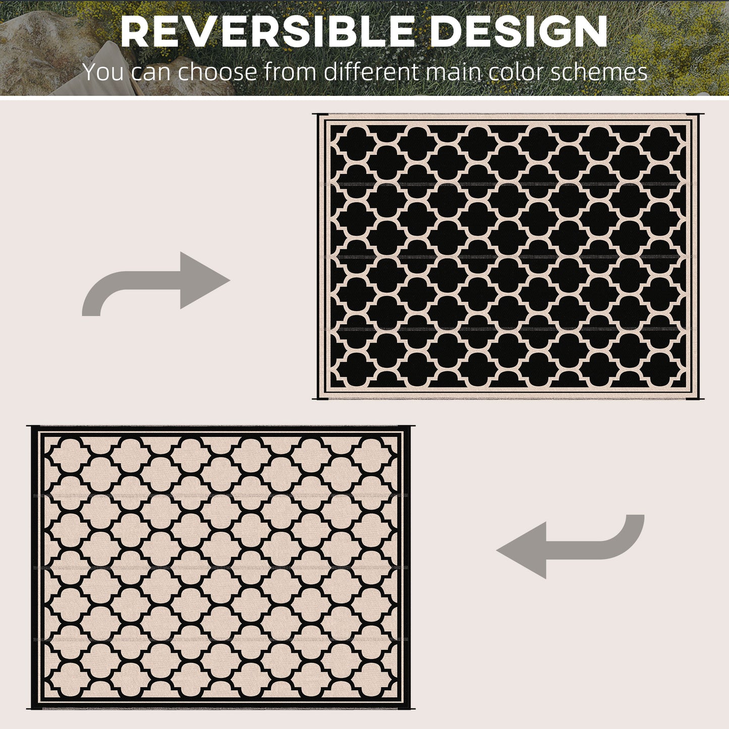 Waterproof Reversible Outdoor Rug - Perfect for Camping & Picnics