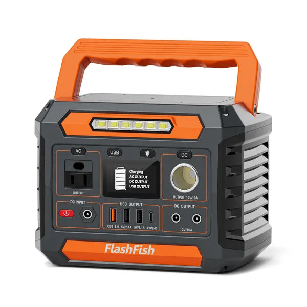 200W Portable Power Station - 144.3Wh Solar Generator with AC, USB, DC Outputs