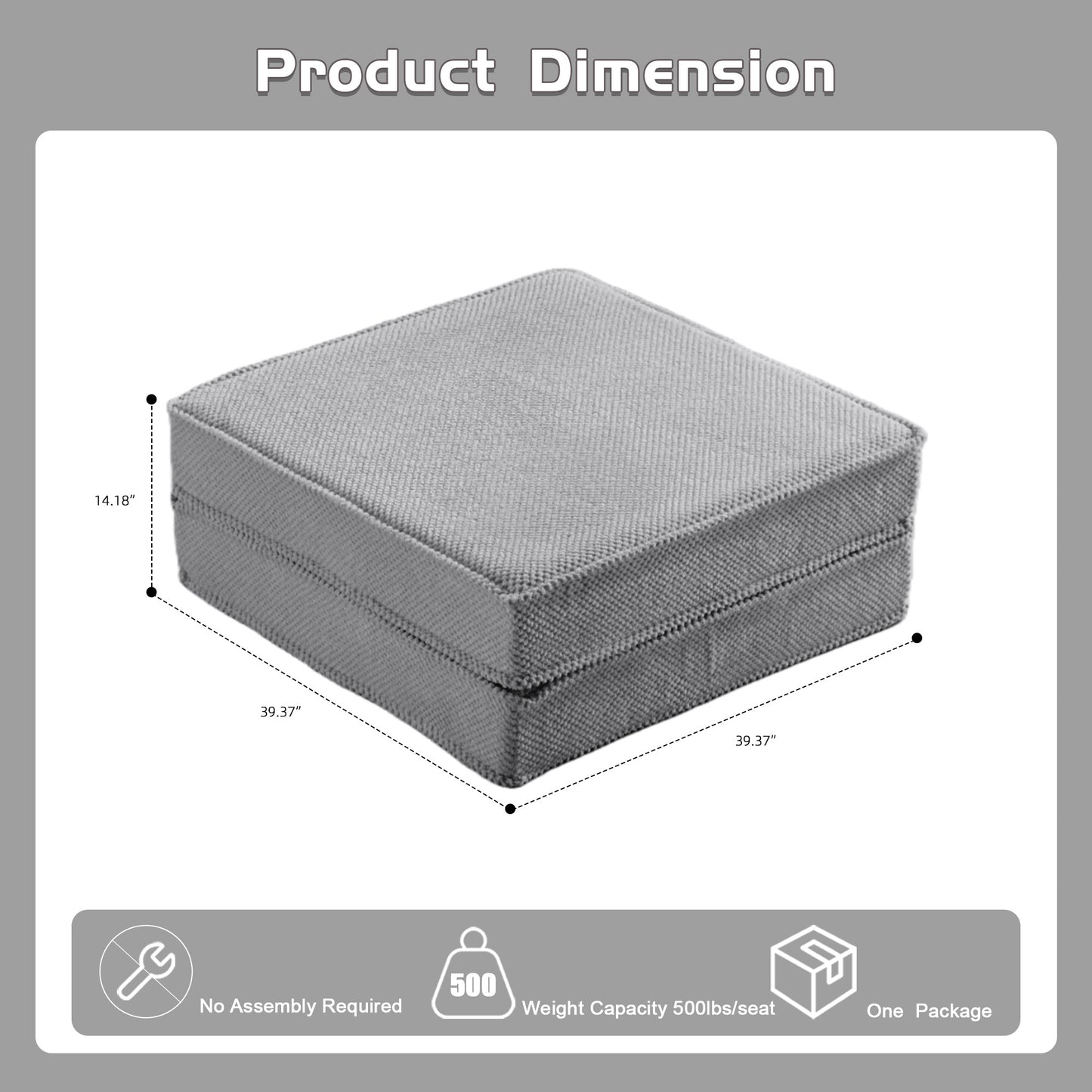 Convertible Compression Mahjong Sofa Bed - Light Grey