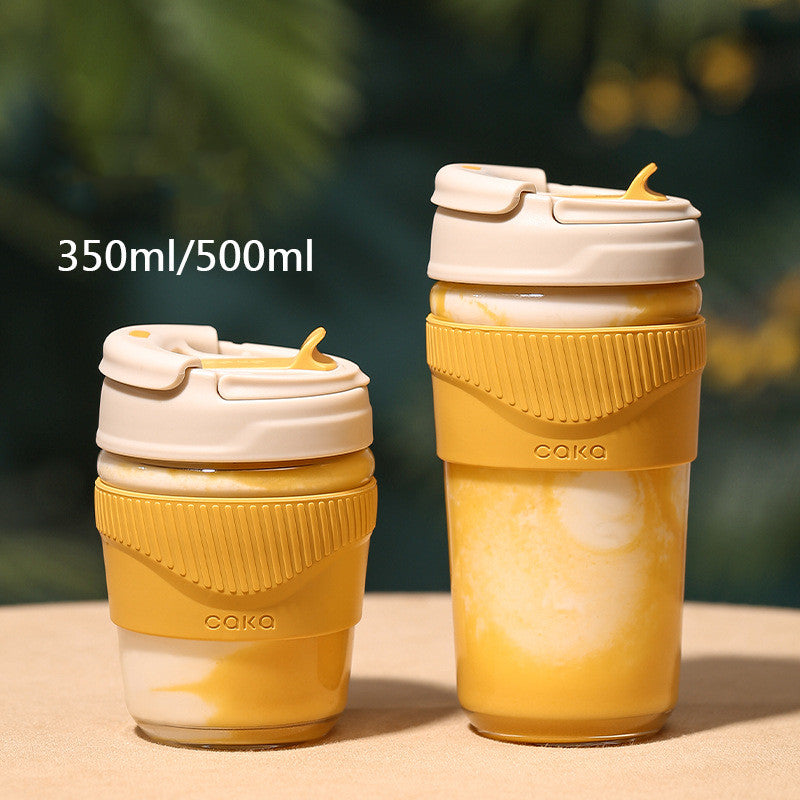 Handheld Ceramic Stainless Steel Insulated Cup - Large Capacity Drinkware